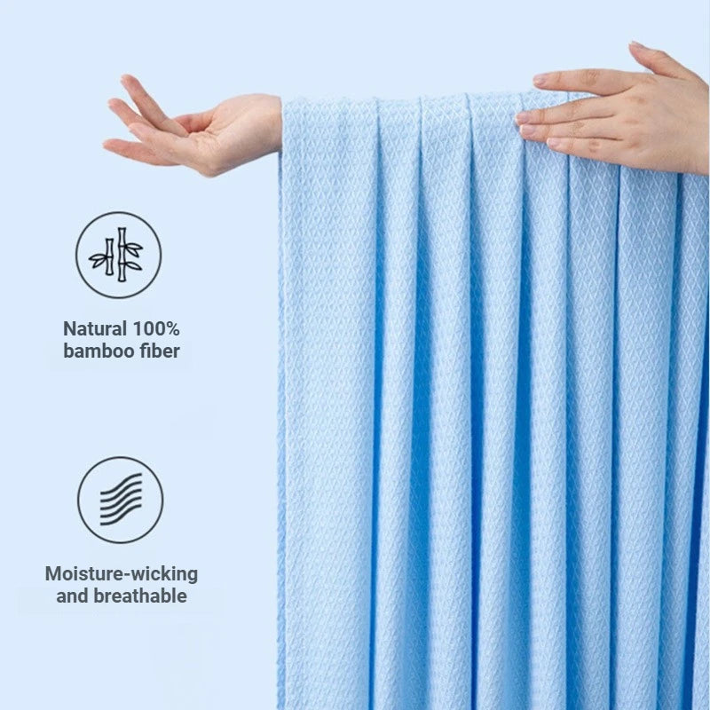 100% Bamboo Fiber Thin Summer Blanket Soft Breathable Sofa Bed Cooling Blanket for Adults Kids Lightweight Air Conditioner Quilt