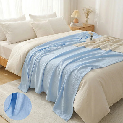 100% Bamboo Fiber Thin Summer Blanket Soft Breathable Sofa Bed Cooling Blanket for Adults Kids Lightweight Air Conditioner Quilt