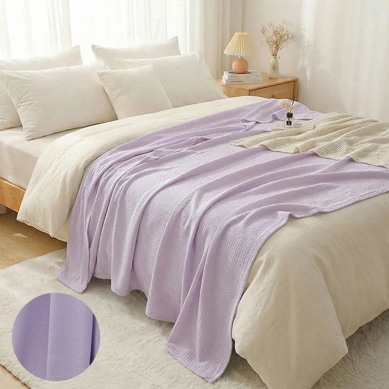 100% Bamboo Fiber Thin Summer Blanket Soft Breathable Sofa Bed Cooling Blanket for Adults Kids Lightweight Air Conditioner Quilt